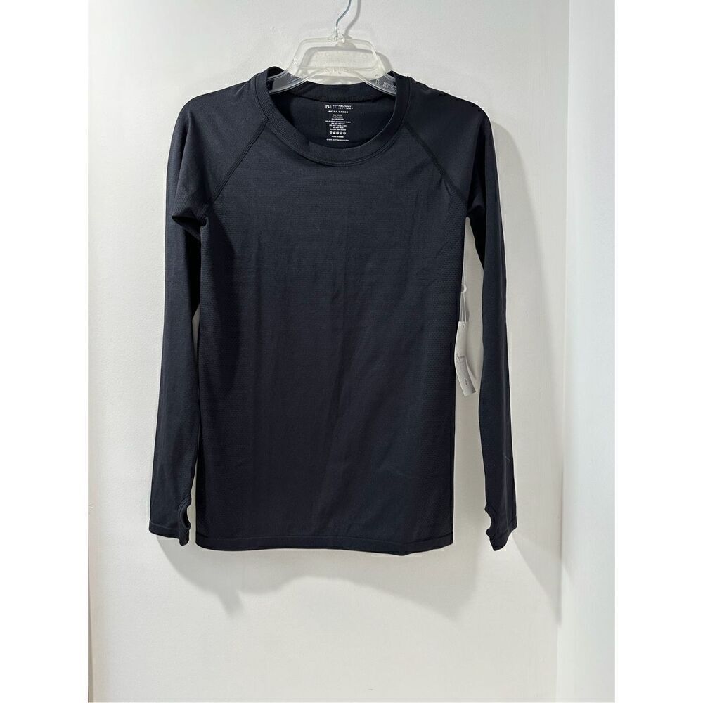 Buff Bunny women’s black long sleeve athletic top cutout back NWT sz XL #43-1328